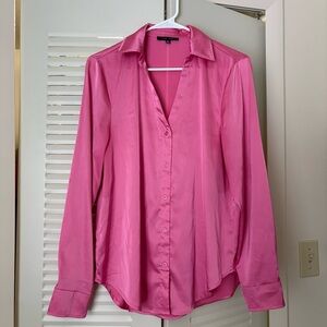 Love Tree Bright Satin Pink Blouse